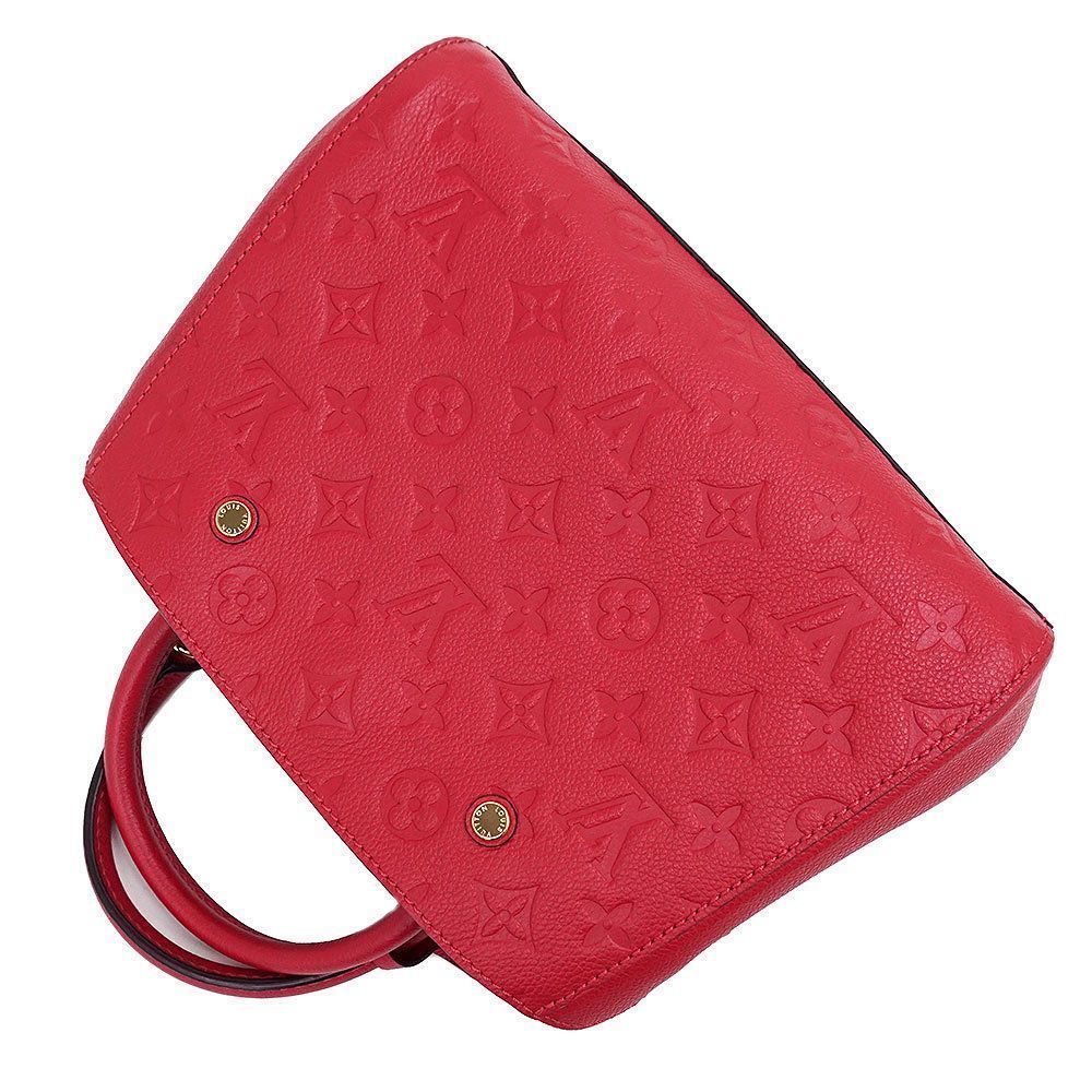 Monogram Emplant Leather Montaigne BB Shoulder Handbag Dahlia Pink Red - Picture 7 of 9